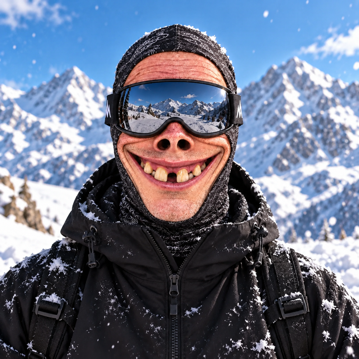 Prankster Funny Face Ski Mask